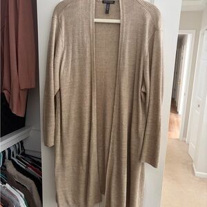 Eileen Fisher Tan Open-Front Cardigan